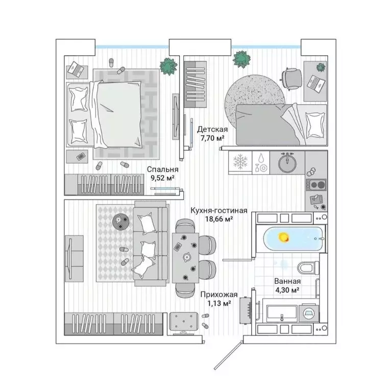 2-к кв. Приморский край, Владивосток ул. Нейбута (42.2 м) - Фото 1