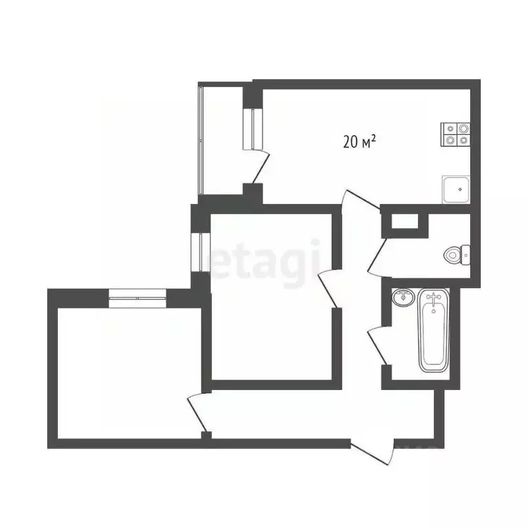 2-к кв. Санкт-Петербург дор. Кушелевская, 6к1 (59.8 м) - Фото 1