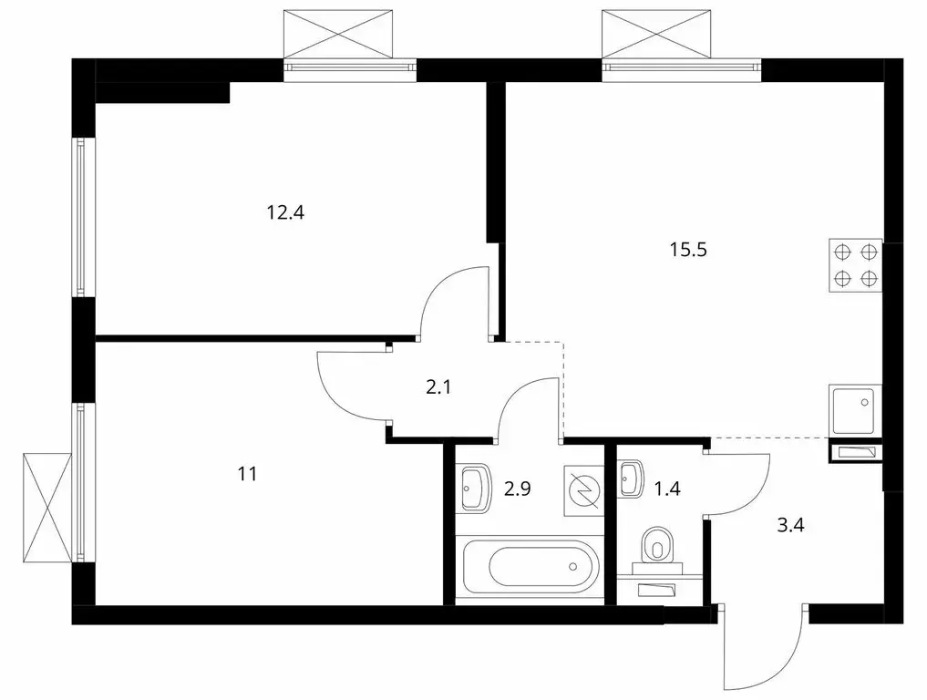 2-комнатная квартира: Котельники, микрорайон Белая Дача, 30 (49.1 м) - Фото 1