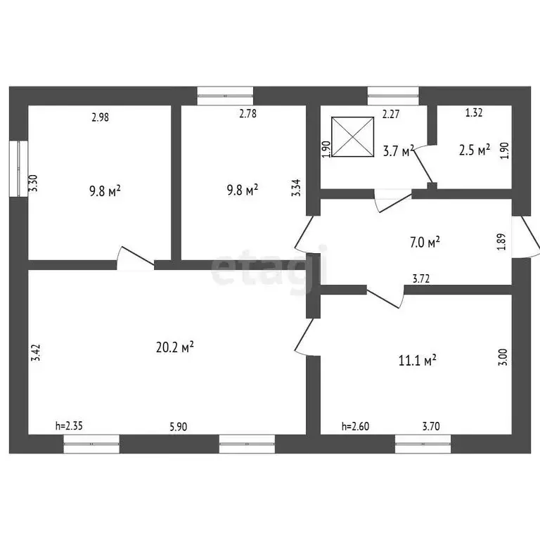 Дом в Омская область, Тарское городское поселение, Тара (68.6 м) - Фото 1