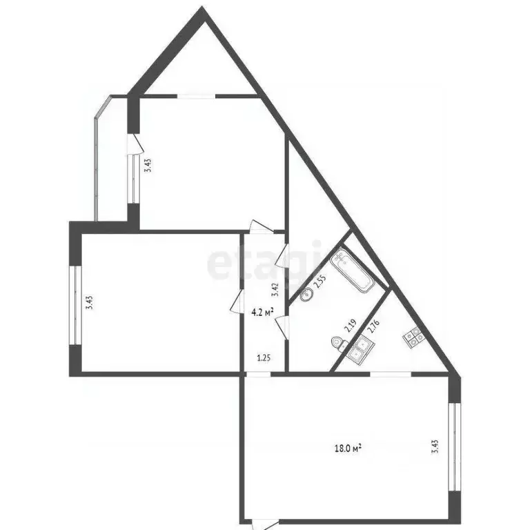 2-к кв. Тюменская область, Тюмень ул. Дмитрия Менделеева, 12к1 (83.2 ... - Фото 1