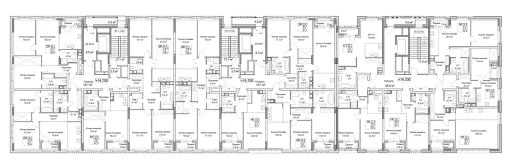 1-комнатная квартира: Нижний Новгород, Новая улица, 38 (60.3 м) - Фото 1