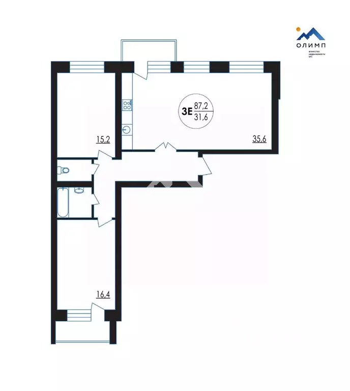 3-к кв. Вологодская область, Вологда Воркутинская ул., 28 (87.2 м) - Фото 2
