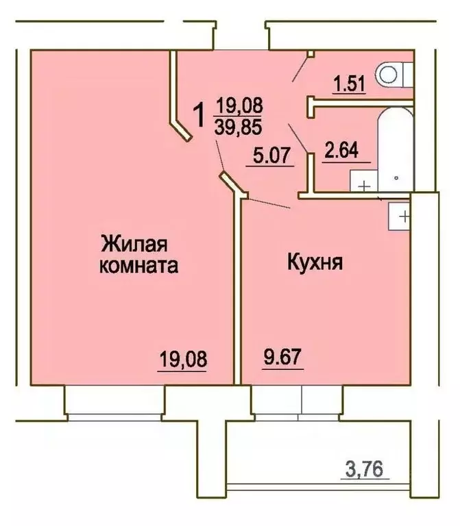1-к кв. Челябинская область, Миасс просп. Макеева, 85 (38.4 м) - Фото 1