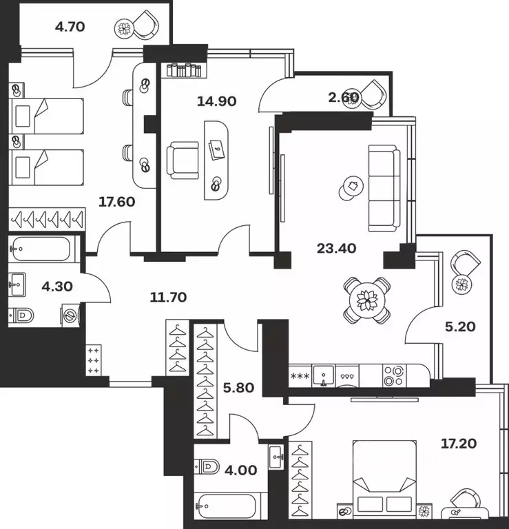 3-к кв. Тульская область, Тула ул. Фридриха Энгельса, 62 (111.4 м) - Фото 1