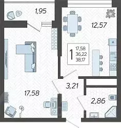 1-к кв. Краснодарский край, Сочи Бытха мкр, ул. Ясногорская, 16/2к13 ... - Фото 1