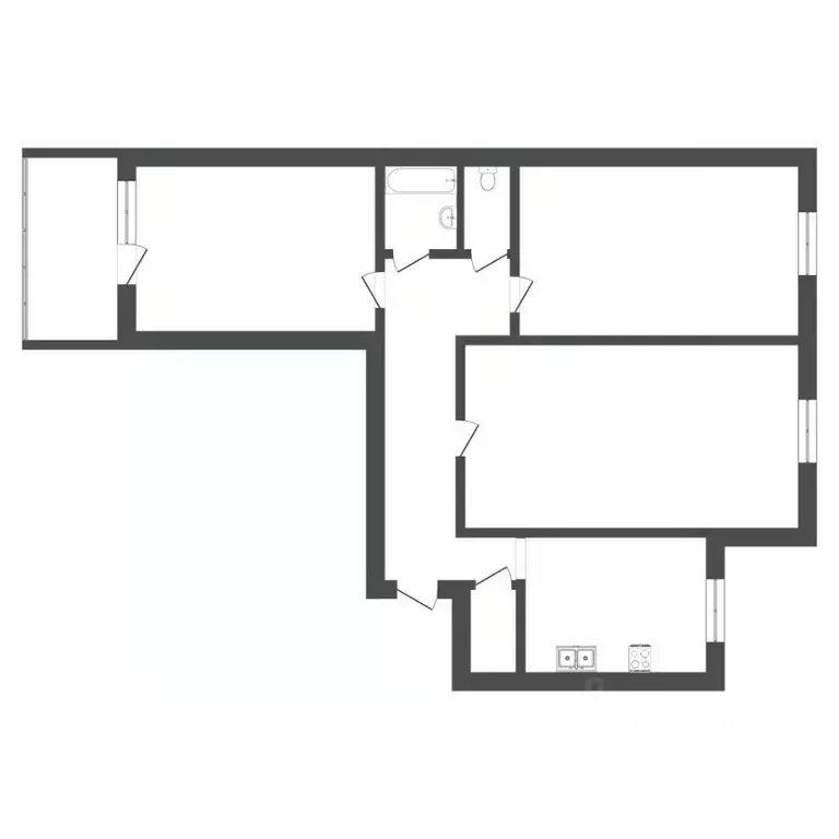 3-к кв. Тюменская область, Тюмень ул. 30 лет Победы, 78 (64.1 м) - Фото 2