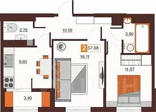 2-к кв. Оренбургская область, Оренбург Северный жилрайон, Фамильные ... - Фото 1