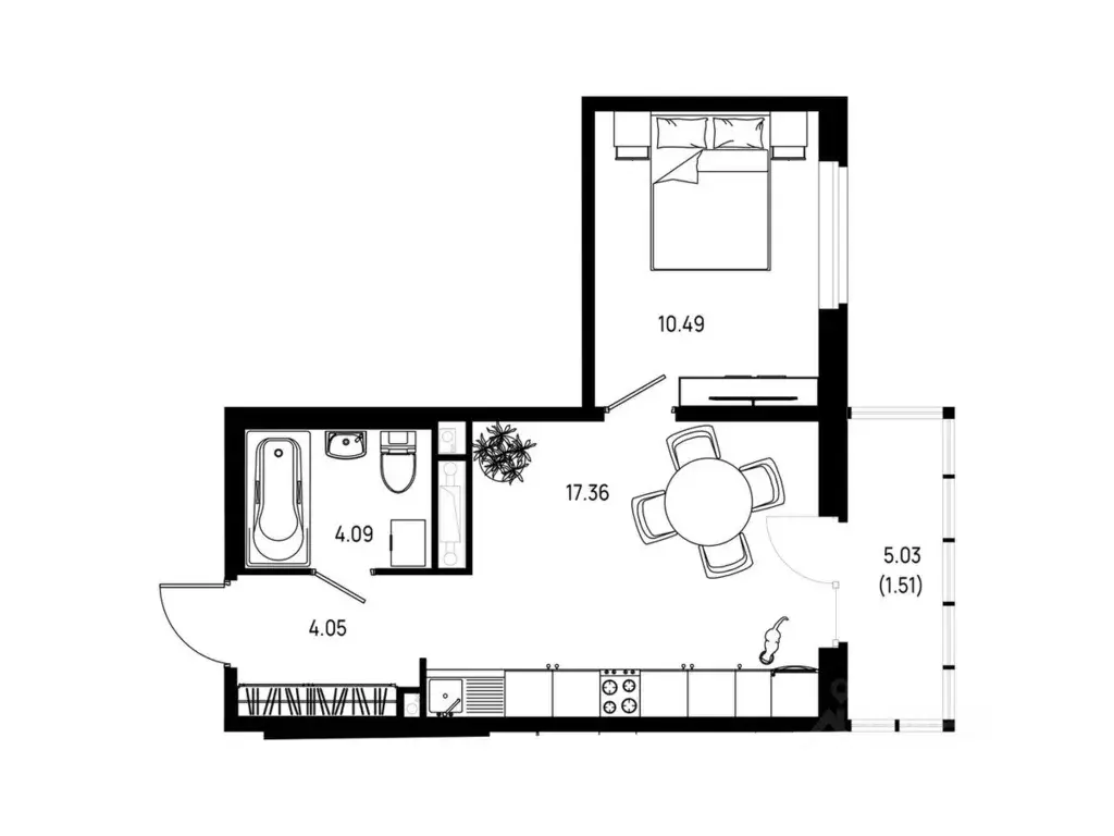 1-к кв. Ленинградская область, Всеволожский район, Свердловское ... - Фото 1