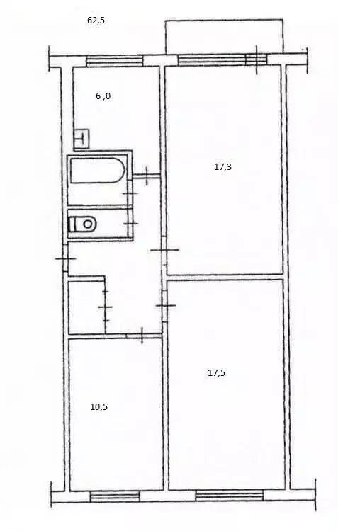 3-к кв. Ивановская область, Кинешма ул. Воеводы Боборыкина, 6 (62.5 м) - Фото 1