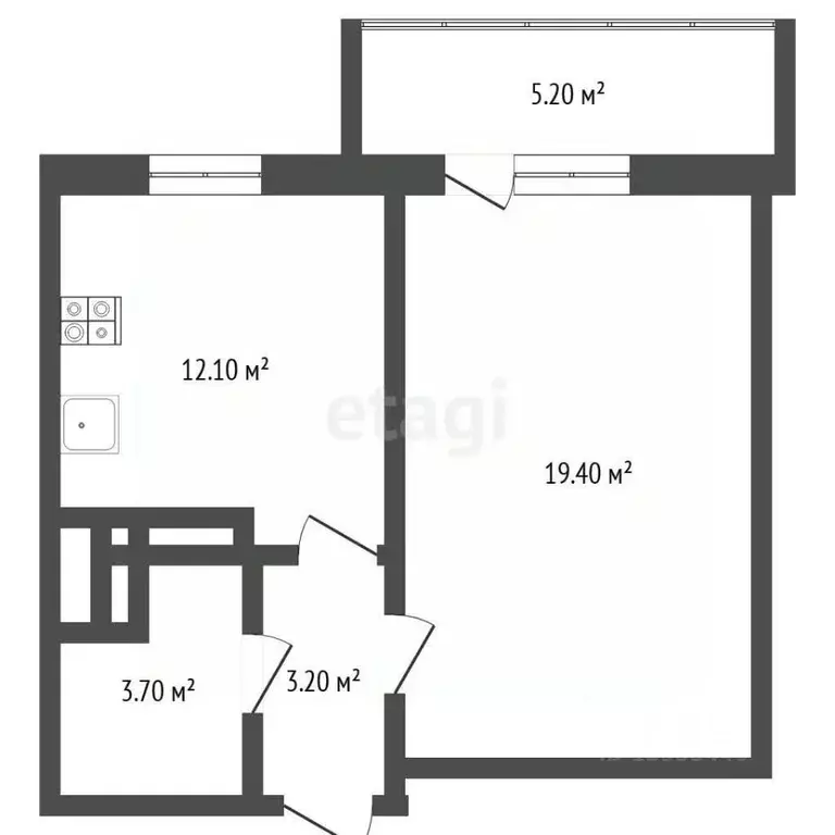 1-к кв. Тюменская область, Тюмень Харьковская ул., 27 (37.8 м) - Фото 1