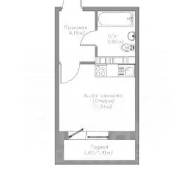 Студия Оренбургская область, Оренбург просп. Победы, 149/3 (21.53 м) - Фото 2