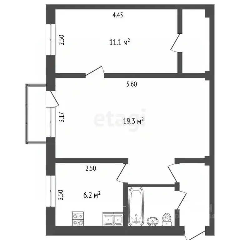 2-к кв. Вологодская область, Череповец ул. Ломоносова, 41 (45.0 м) - Фото 1
