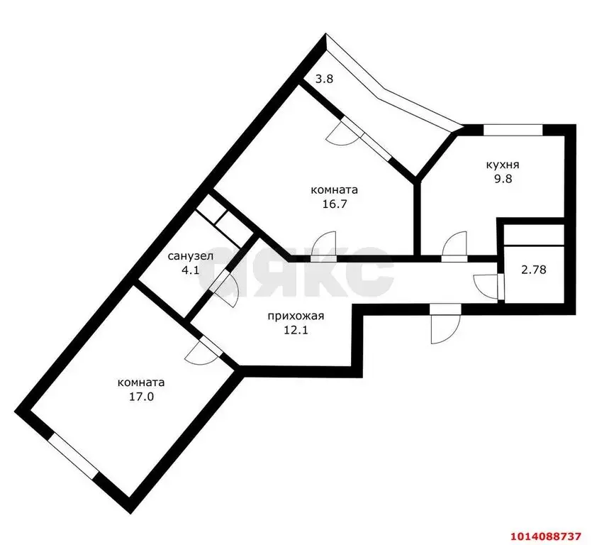 2-комнатная квартира: Краснодар, улица имени М.П. Шемякина, 2 (72 м) - Фото 0