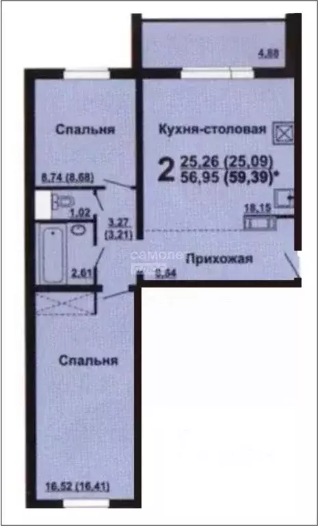 2-к кв. Челябинская область, Челябинск ул. Братьев Кашириных, 111 ... - Фото 2