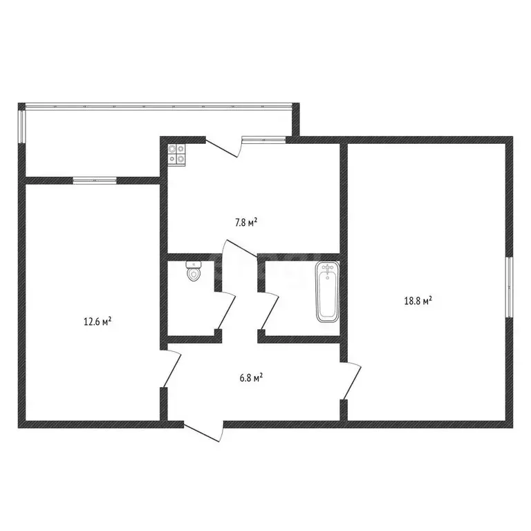 2-комнатная квартира: Черкесск, улица Лободина, 84 (50.7 м) - Фото 2
