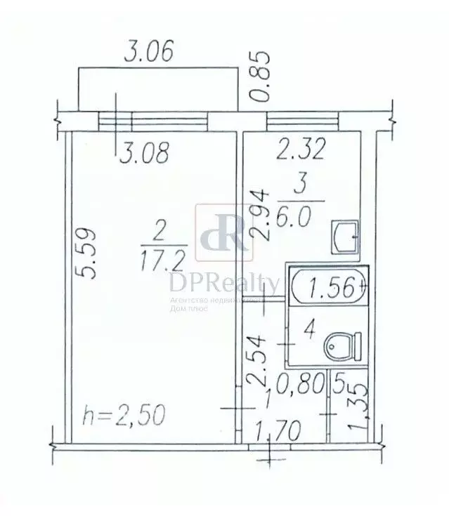 1-к кв. Кемеровская область, Новокузнецк Ярославская ул., 1 (30.5 м) - Фото 2