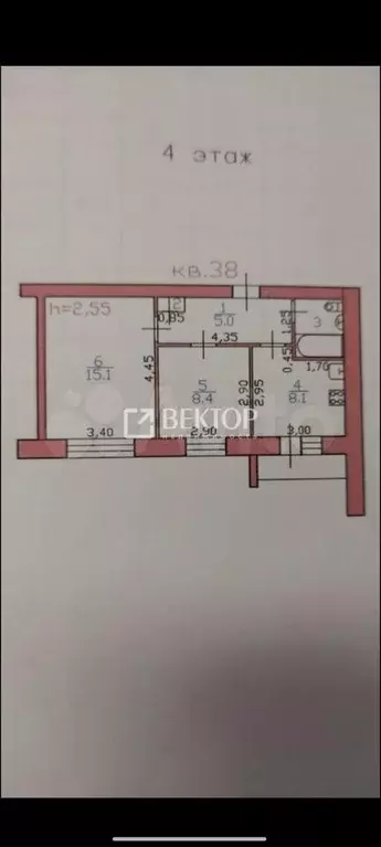 2-к. квартира, 40 м, 4/5 эт. - Фото 0