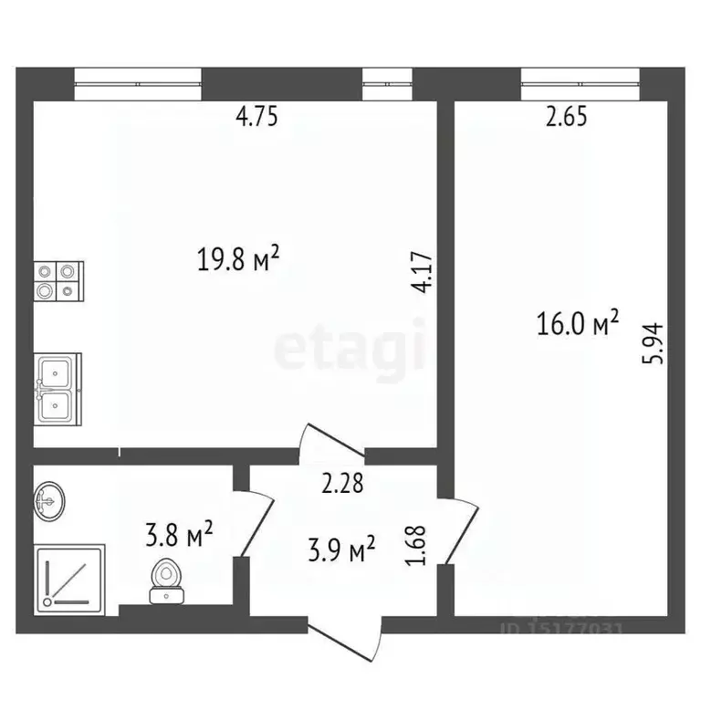 1-к кв. Ямало-Ненецкий АО, Новый Уренгой Энтузиастов мкр, 8 (43.5 м) - Фото 1