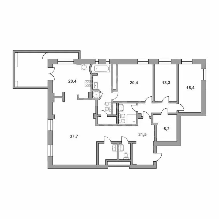 5-комнатная квартира: Москва, Большой Козихинский переулок, 14с2 ... - Фото 0