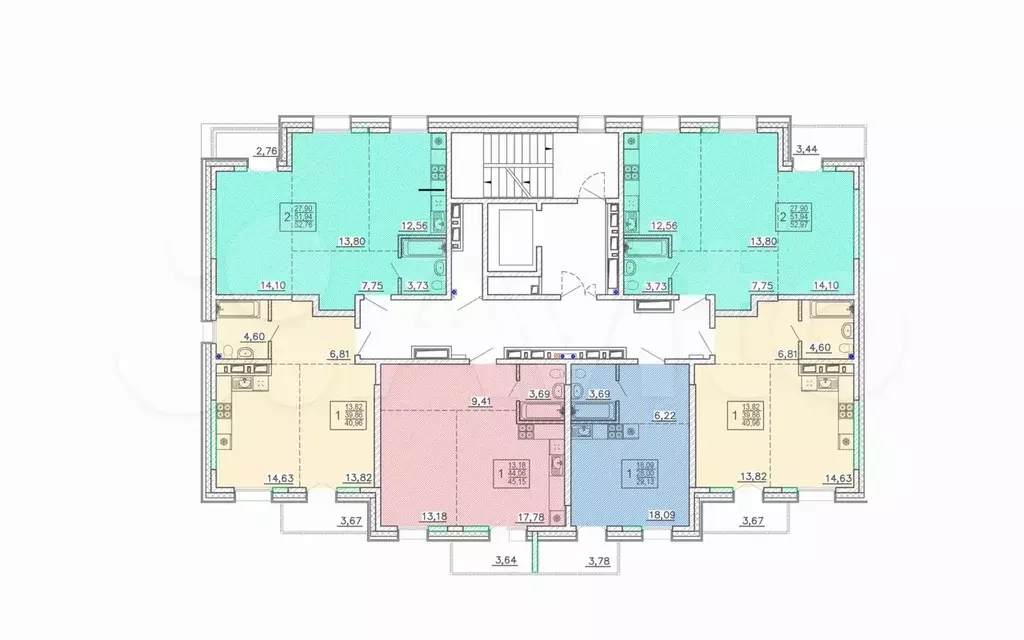 1-к. квартира, 41 м, 6/9 эт. - Фото 1
