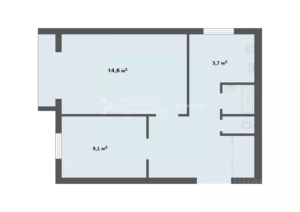 2-к кв. Рязанская область, Рязань Колхозная ул., 14к1 (41.4 м) - Фото 2