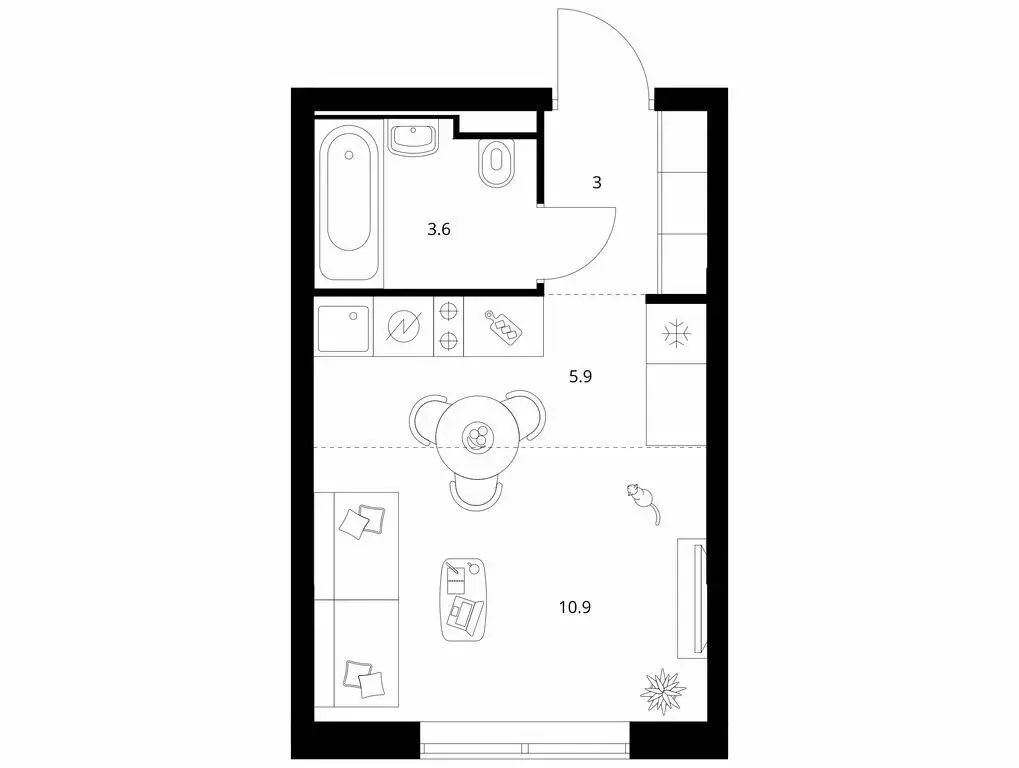Квартира-студия: городской посёлок Янино-1, жилой комплекс Янинский ... - Фото 1