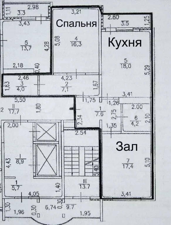 2-к. квартира, 74 м, 7/17 эт. - Фото 0