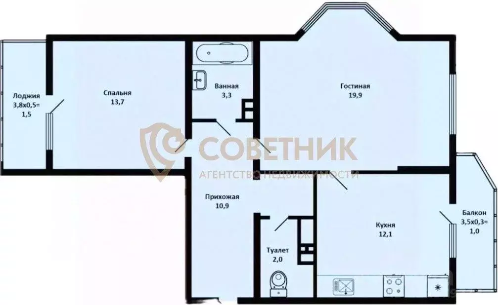 2-к кв. Краснодарский край, Краснодар Имени Петра Метальникова мкр, ... - Фото 2