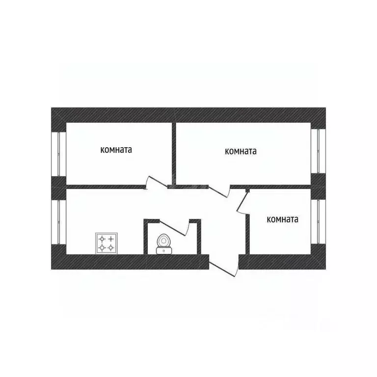 3-к кв. Ленинградская область, Сясьстрой Волховский район, 1 Мая ул., ... - Фото 2