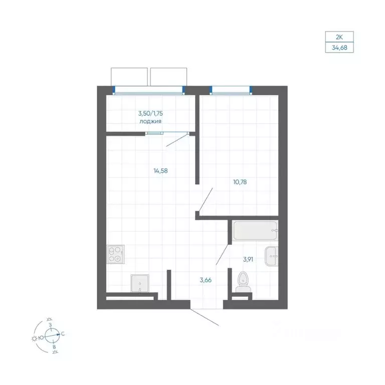 1-к кв. Челябинская область, Челябинский городской округ, пос. ... - Фото 1