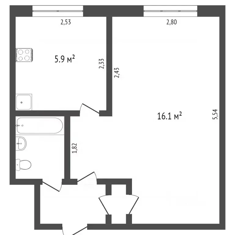 1-к кв. Вологодская область, Череповец ул. Сталеваров, 68 (28.1 м) - Фото 2