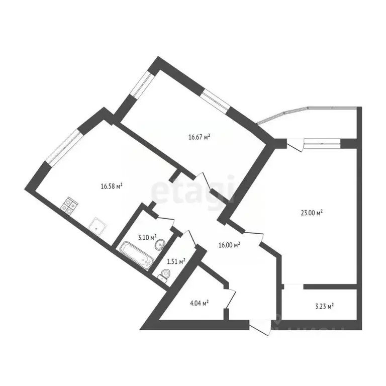 2-к кв. Тюменская область, Тюмень ул. Дружбы, 73 (88.6 м) - Фото 1