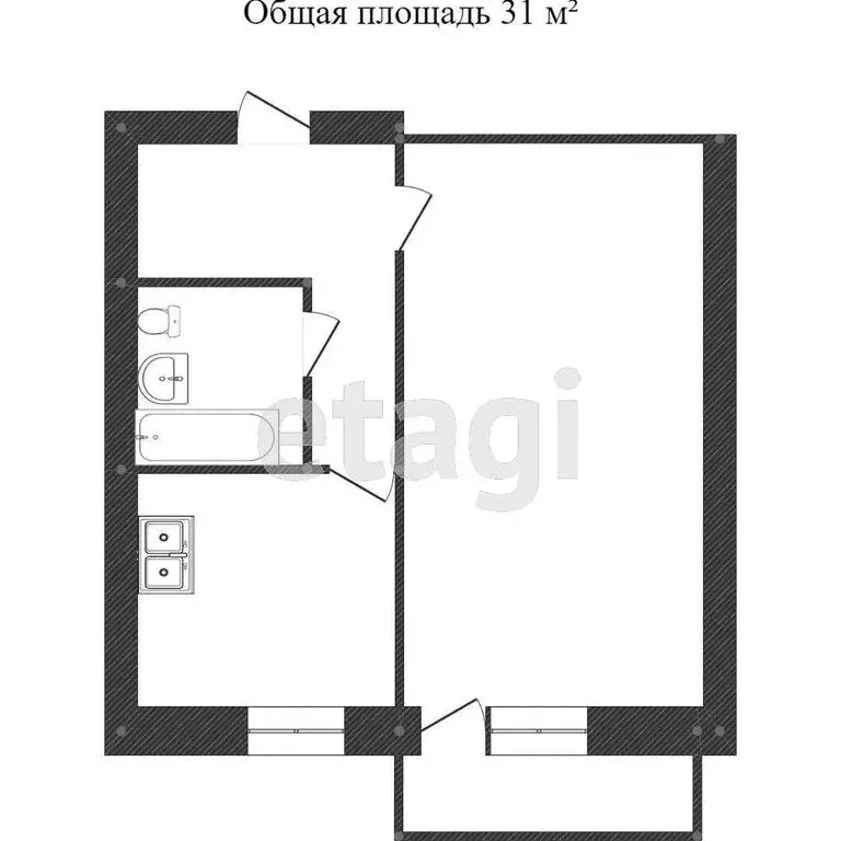 1-комнатная квартира: Ялуторовск, улица Ленина, 37 (29.2 м) - Фото 1