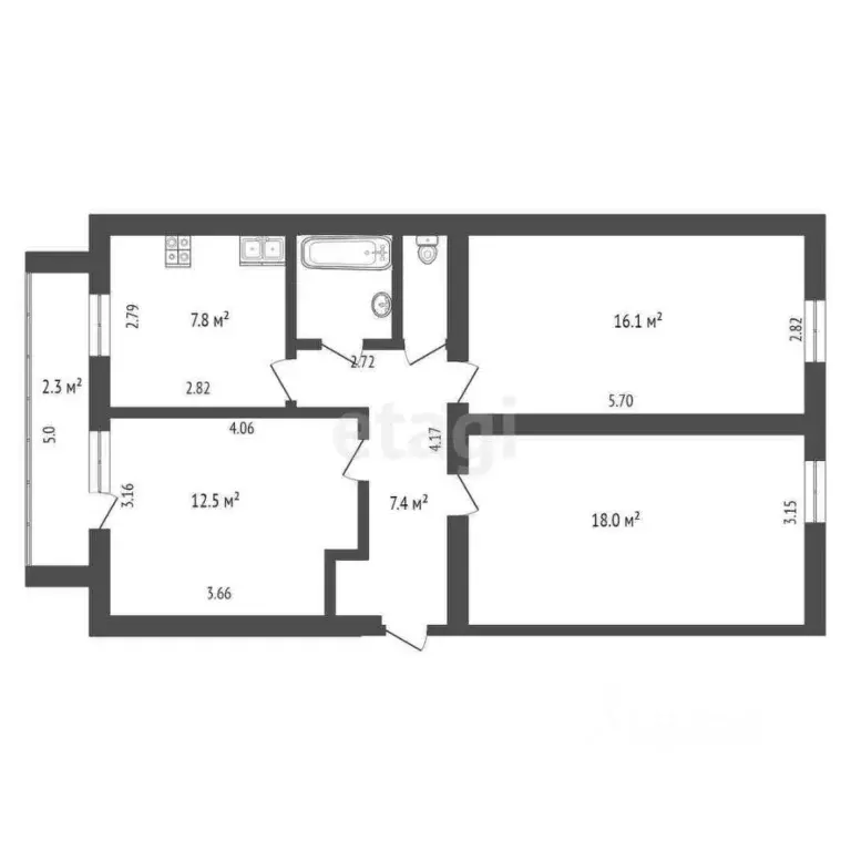 3-к кв. Ямало-Ненецкий АО, Пуровский район, Уренгой пгт, Геолог мкр 3 ... - Фото 2