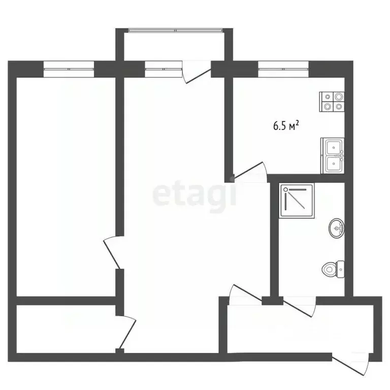 2-к кв. Ярославская область, Рыбинск Новая ул., 1 (44.1 м) - Фото 2