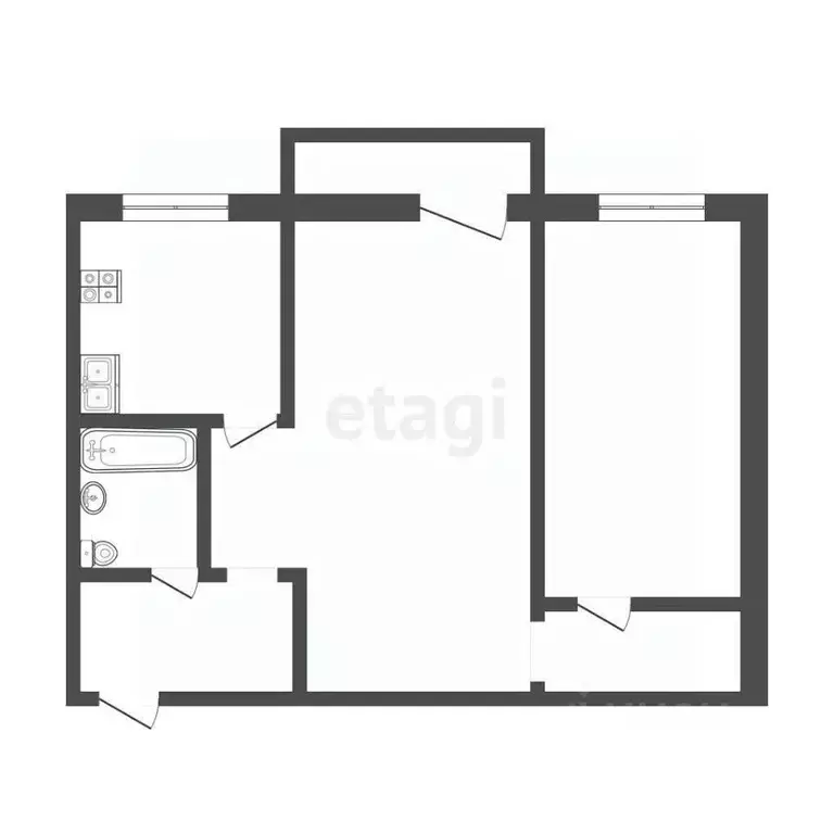 2-к кв. Тюменская область, Тюмень Одесская ул., 43 (45.7 м) - Фото 2