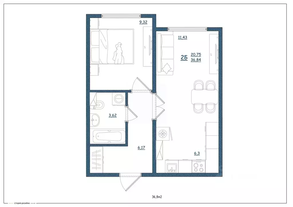 2-к кв. Ярославская область, Ярославль ул. Дядьковская, 16А (36.8 м) - Фото 1