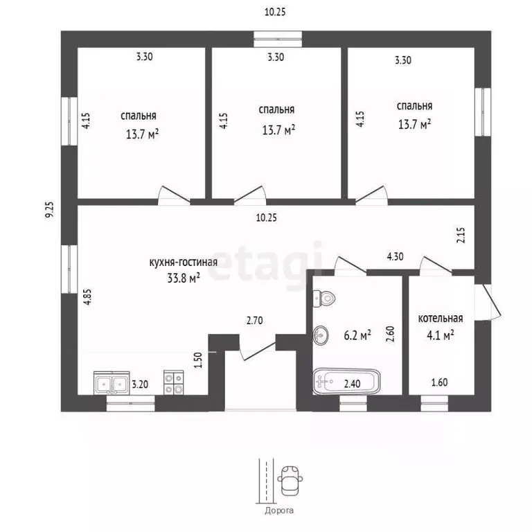 Дом в Тюменская область, Тюменский муниципальный округ, с. Гусево ул. ... - Фото 2