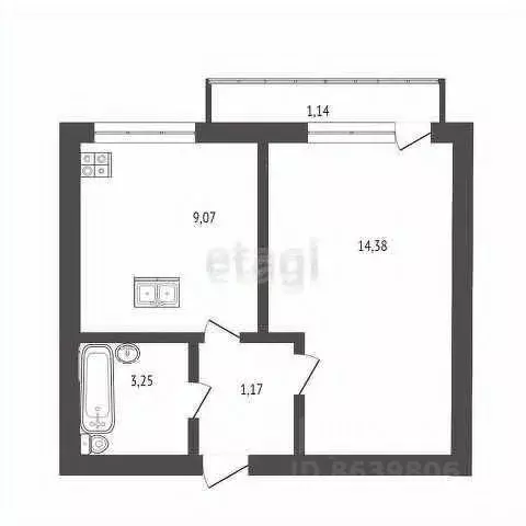 1-к кв. Крым, Саки ул. Набережная (31.3 м) - Фото 2