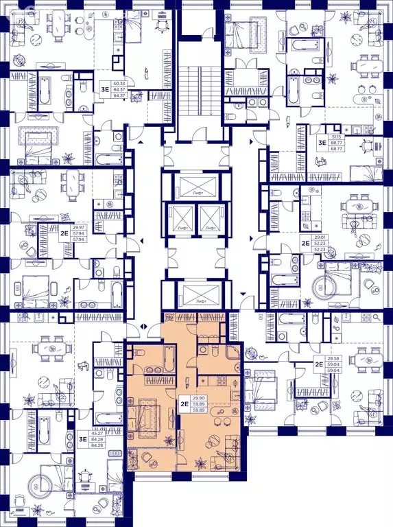 1-комнатная квартира: Казань, ЖК Савин Премьер (59.89 м) - Фото 1