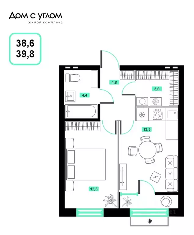 1-к кв. Приморский край, Владивосток ул. Нейбута, 137с1 (39.8 м) - Фото 1