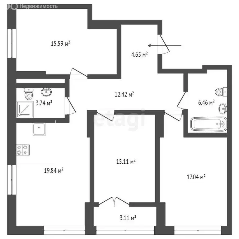 3-комнатная квартира: Екатеринбург, Машинная улица, 1В/2 (97.1 м) - Фото 0