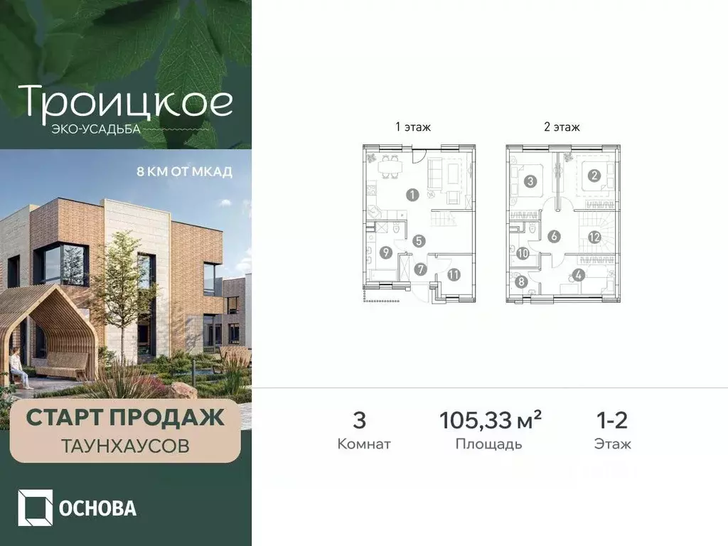 Таунхаус в Московская область, Мытищи городской округ, с. Троицкое  ... - Фото 1