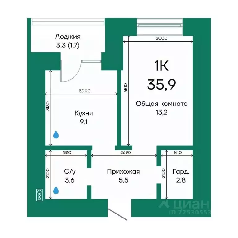 1-к кв. Алтайский край, Барнаул Просторная ул., 390к2 (35.9 м) - Фото 1