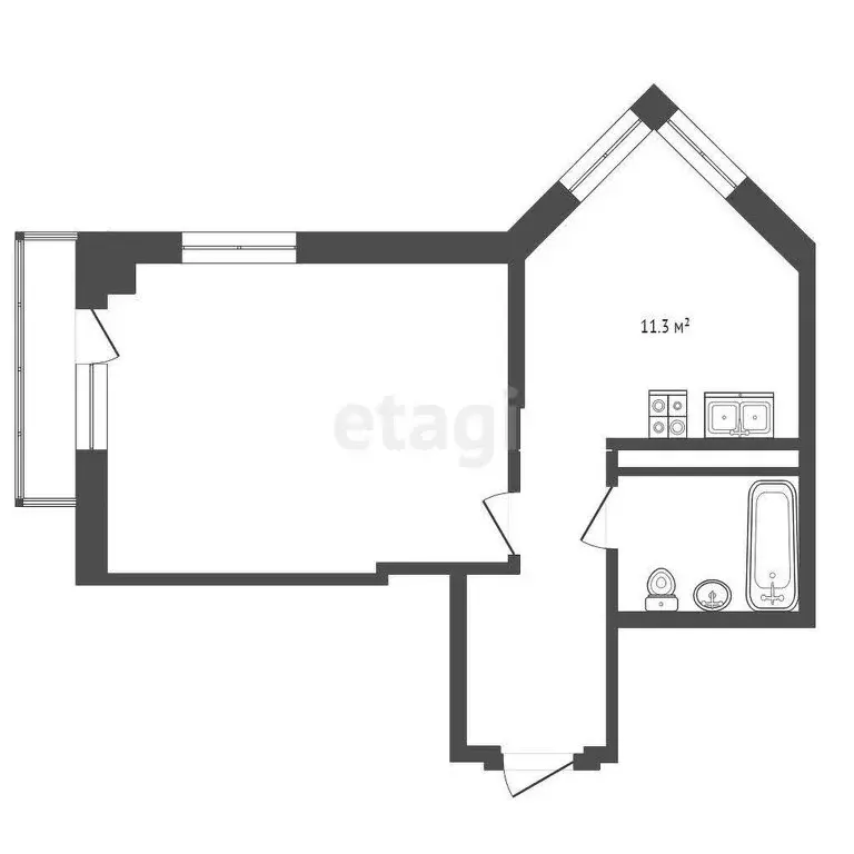 1-комнатная квартира: Самара, улица Георгия Димитрова, 74Ак1 (42.8 м) - Фото 0