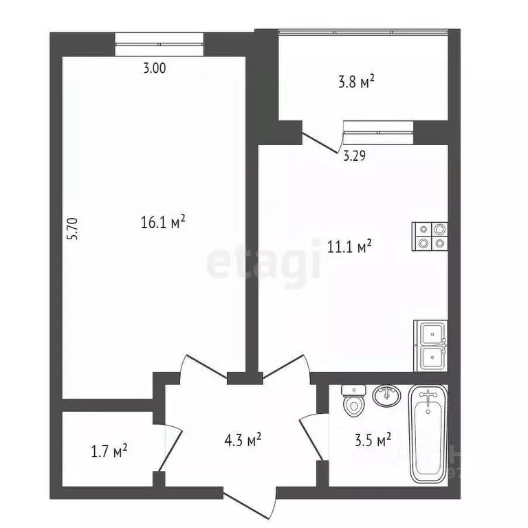 1-к кв. Смоленская область, Смоленск просп. Гагарина, 43А (40.5 м) - Фото 1