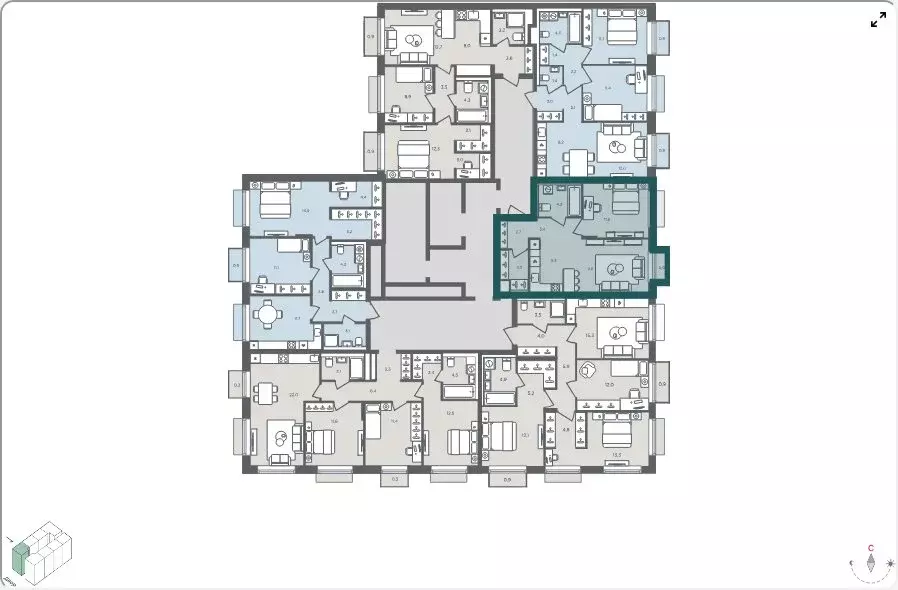 2-комнатная квартира: село Перхушково, микрорайон Равновесие (46.5 м) - Фото 2