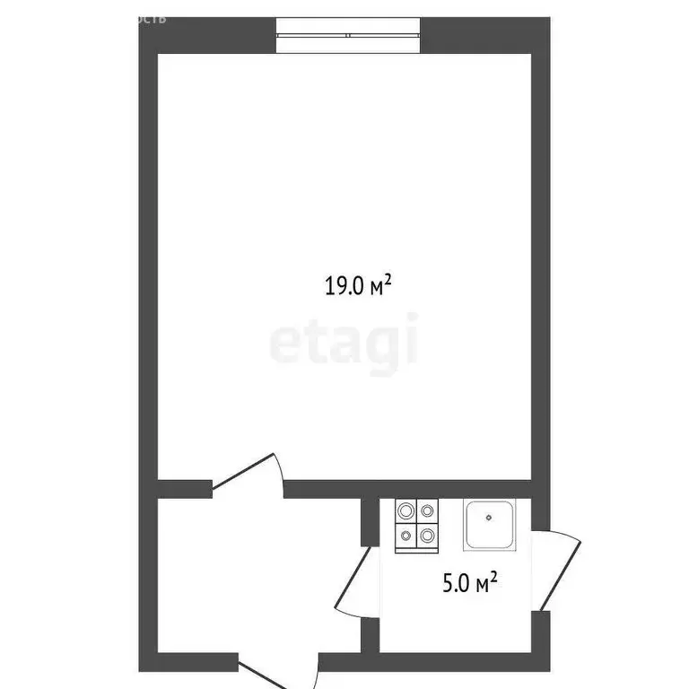 1к в 4-комнатной квартире (19 м) - Фото 1