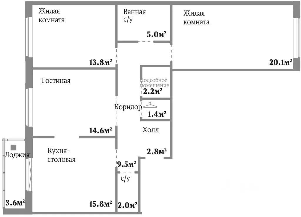 3-к кв. Челябинская область, Челябинск ул. Академика Макеева, 34 (87.2 ... - Фото 1